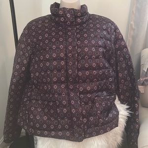 Lands' End, puffy purple kaleidoscope jacket - Size Extra Large (XL)